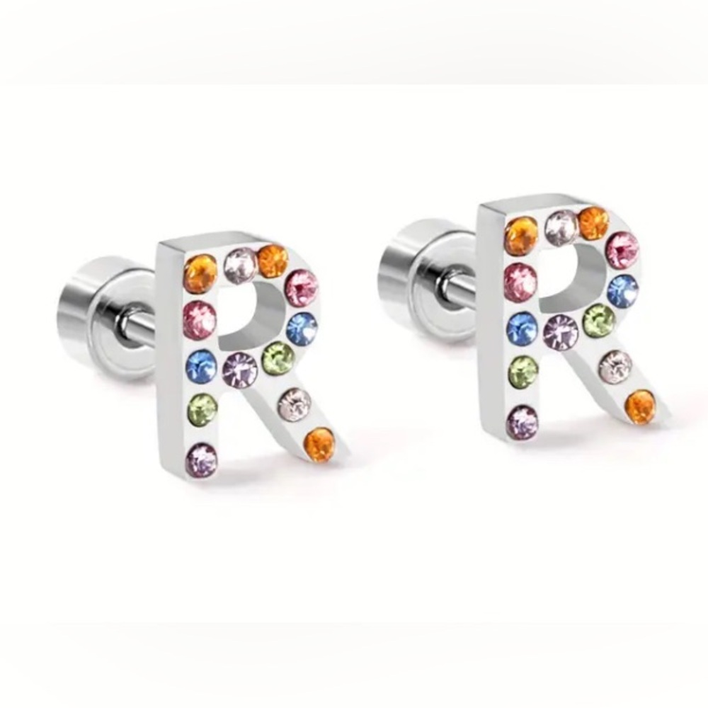 Initial Earrings Stainless Steel
A-S-R